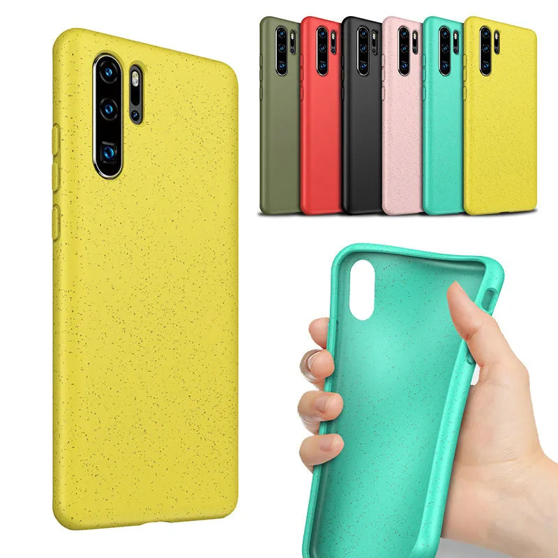 Huawei P30 series TPU mobile phone case showing six colour options