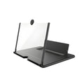 12-inch wooden and acrylic folding screen amplifier bracket for mobile phones and tablets.
