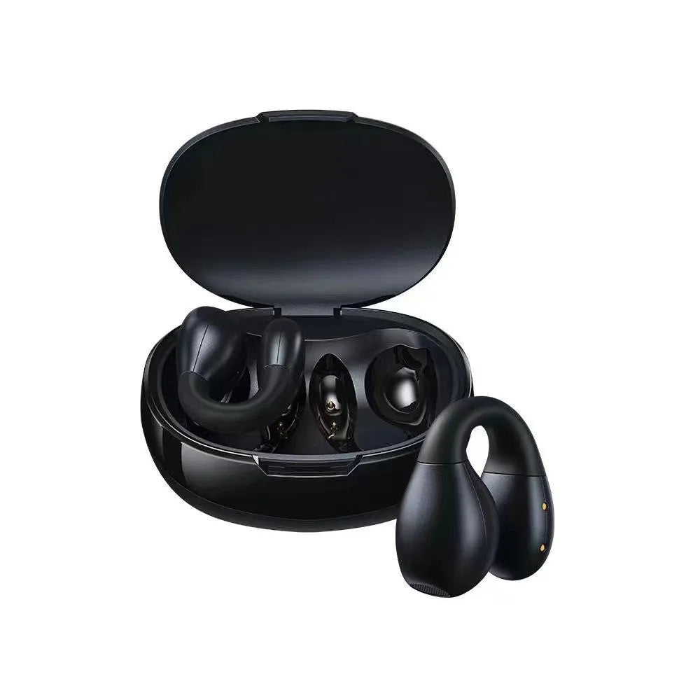Retro black Bluetooth headset with breathing light and padded ear cups on a white background