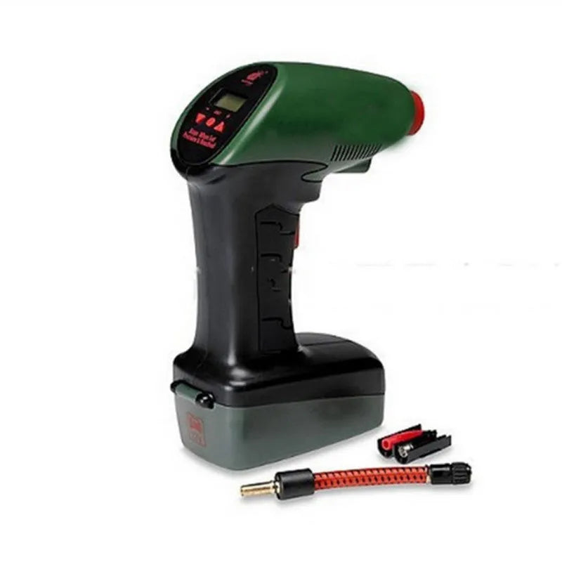 Mini digital inflator pump with ABS body, 12V power, digital display, and 1000 psi pressure rating