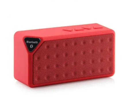 Small cube-shaped Cannon X3 wireless Bluetooth speaker in one of five colours: black, blue, green, red, or yellow.