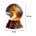 Atomic bomb explosion lamp with 3D mushroom cloud shape, 15 x 8cm hand-painted resin LED night light on a desk