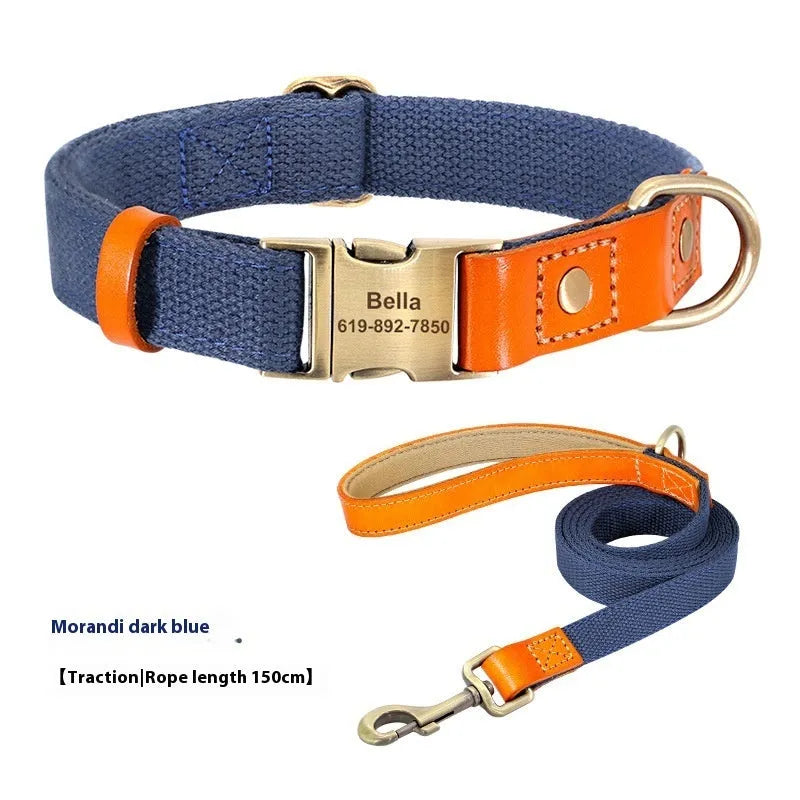 Small dog mohair collar and lead set in six colour options with contrasting lettering