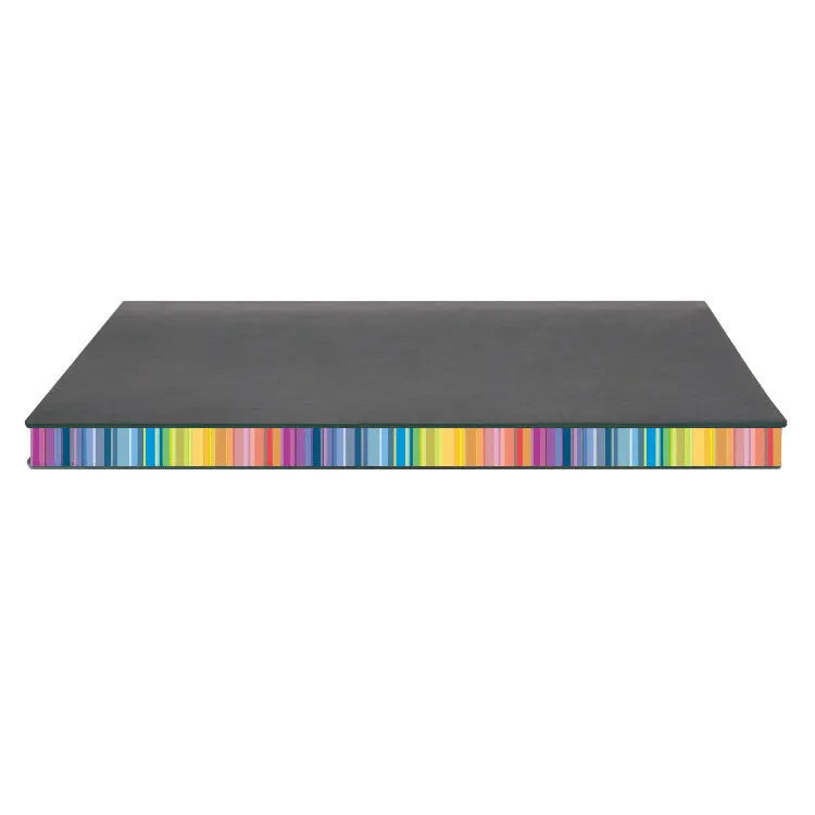 A5 leather notebook with rainbow side, lock line binding, and 96 sheets of Daolin paper