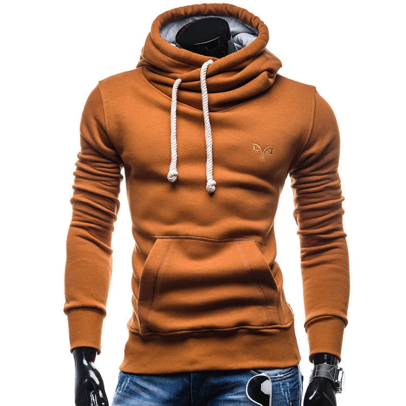 Solid colour embroidery sweatshirt in dark grey, front view, polyester top