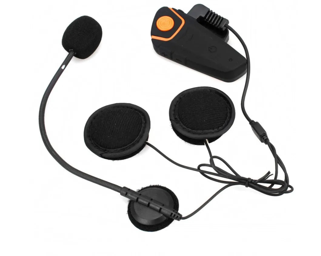 BT-S2 black Bluetooth motorcycle helmet intercom headset with button panel and 1000-metre range