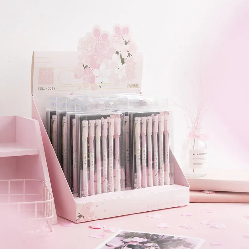 Pack of six black Creative Sakura gel pens with 0.5mm needle tube refills.