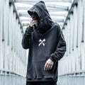 High collar hooded sweater in cotton terry cloth with drop sleeves and loose fit, available in several colours