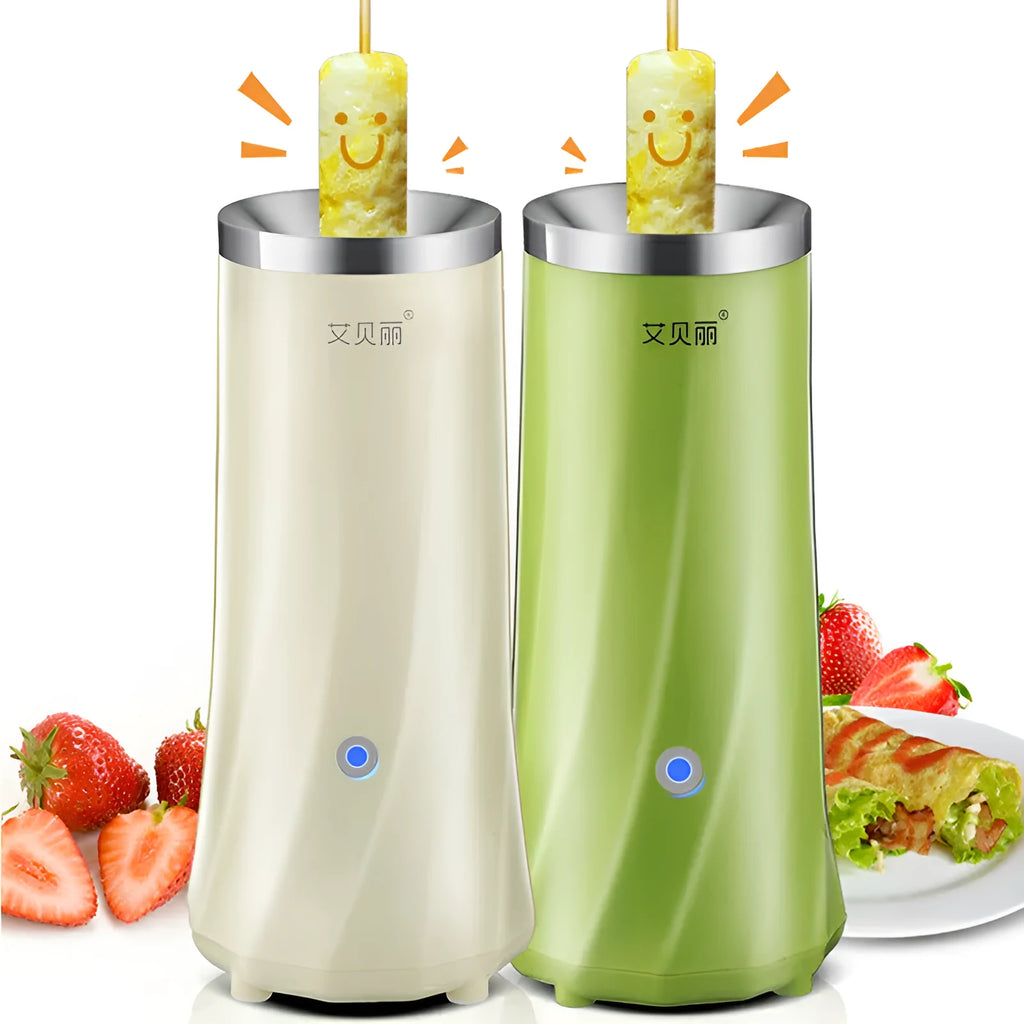 Beige white automatic mini breakfast machine on kitchen counter