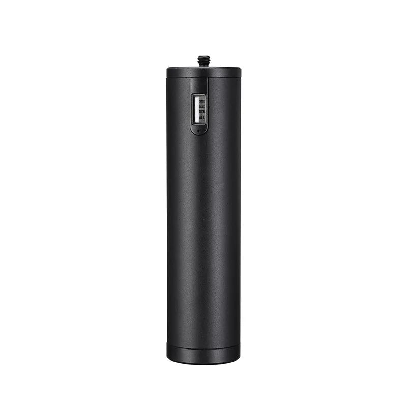 Black aluminium alloy portable charging handle with integrated carry handle, showing compact size.