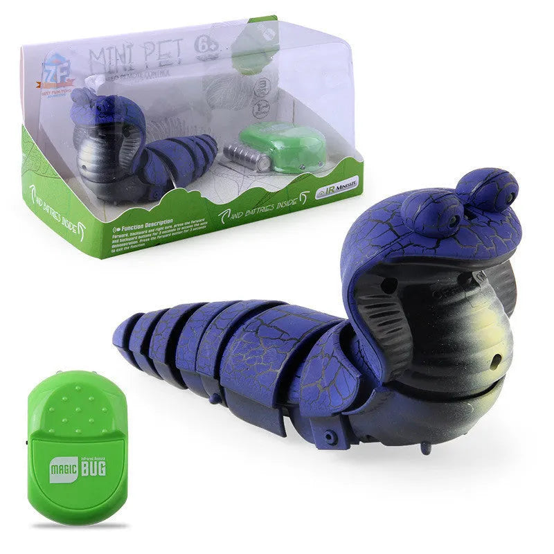 Smart sensing electronic snake cat toy with segmented plastic body and built-in catnip compartment