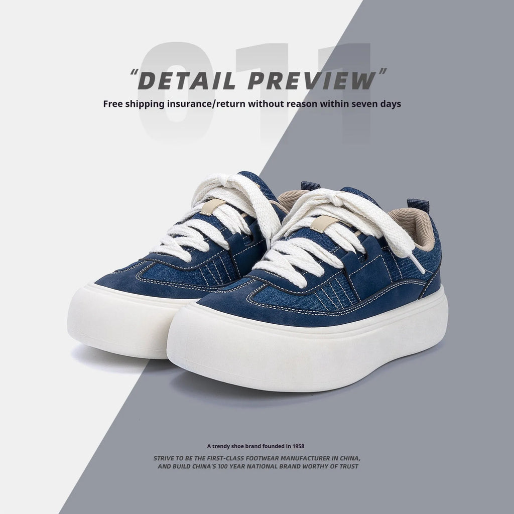 Men's black canvas platform lace-up trainers with a raised heel on a white background