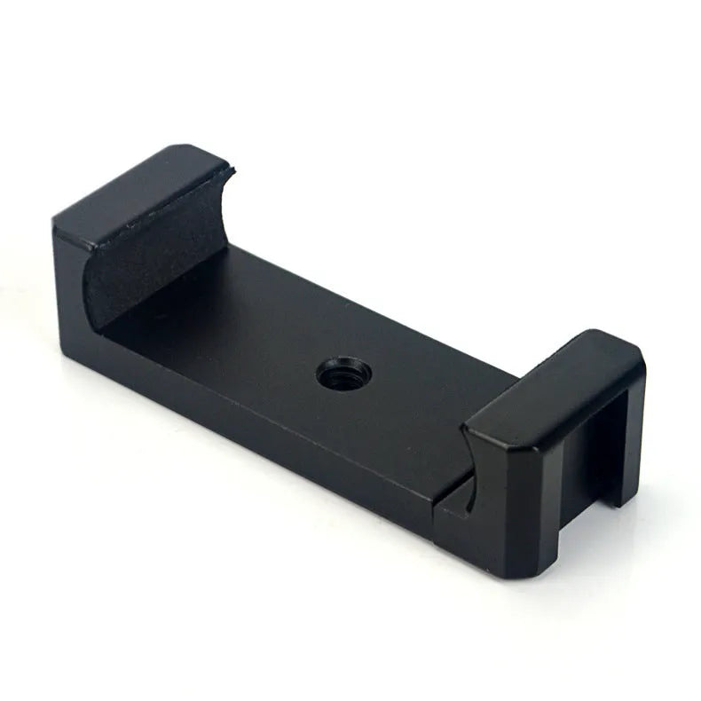Aluminium alloy smartphone bracket with 11cm arm and universal clip for tripod mounting