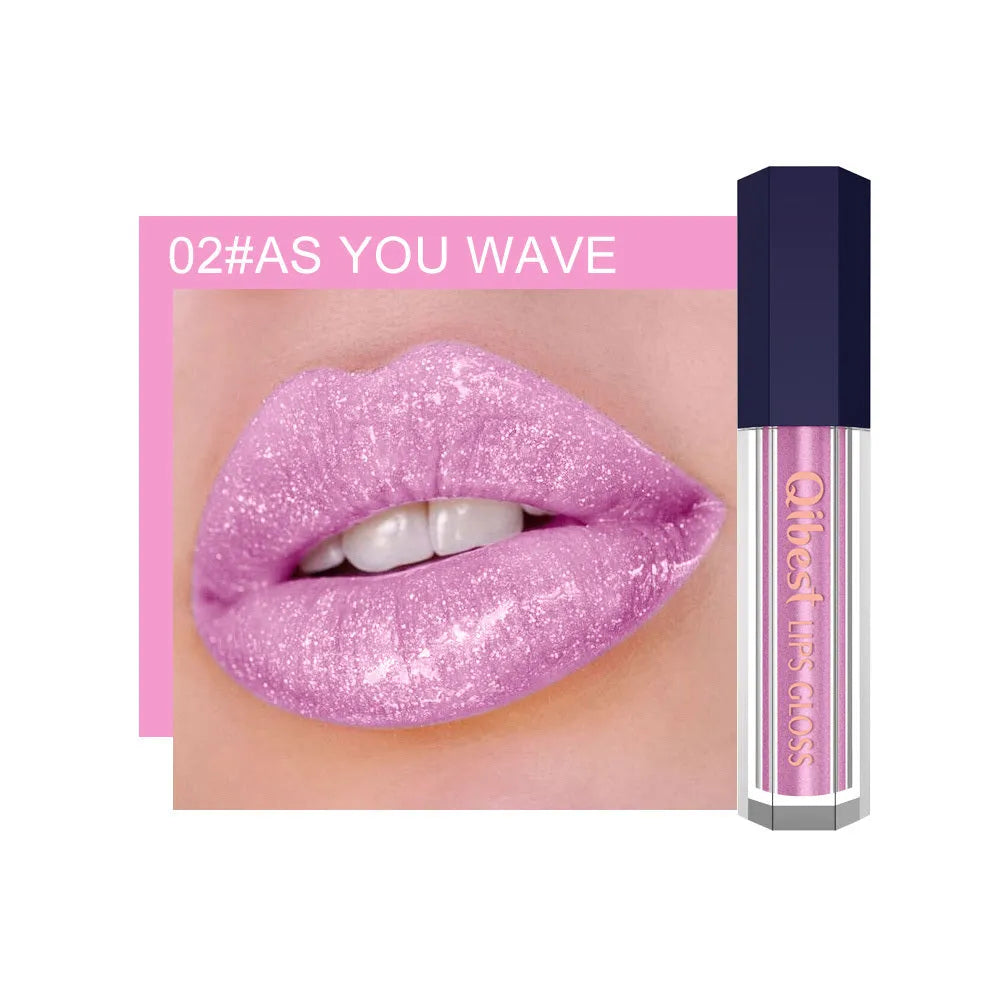 Pearlescent diamond non-stick lip glaze 26g metal glossy finish in multiple colour shades