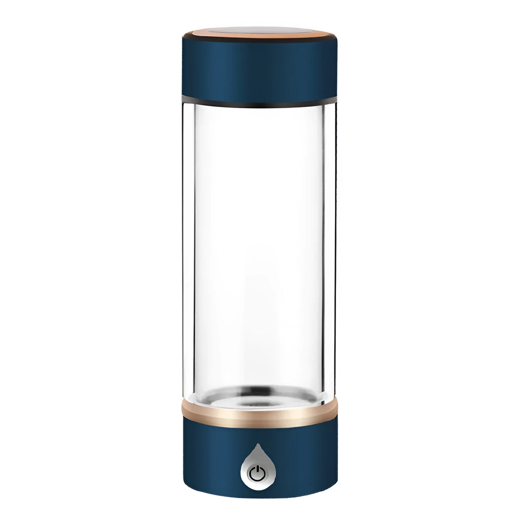 380ml hydrogen water ionizer bottle, 22cm x 7cm, glass or PC body, Black Blue Camel Red Silver