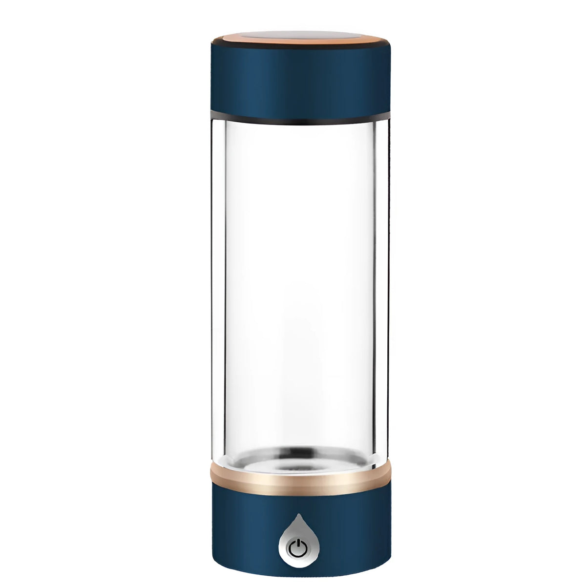 380ml hydrogen water ionizer bottle, 22cm x 7cm, glass or PC body, Black Blue Camel Red Silver
