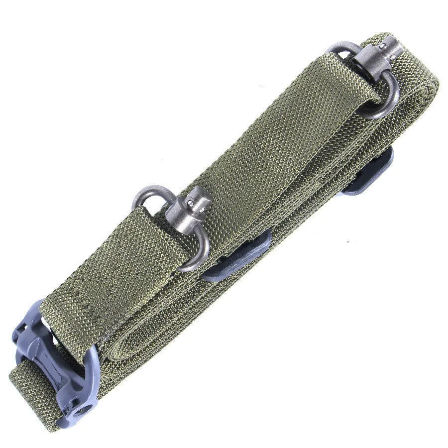 MS4 black tactical nylon multifunctional strap rope shown at full 150 cm length.