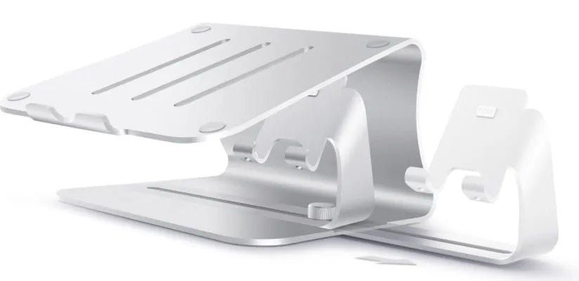 Silver desktop lazy bracket metal monitor riser 26x24x19cm on desk