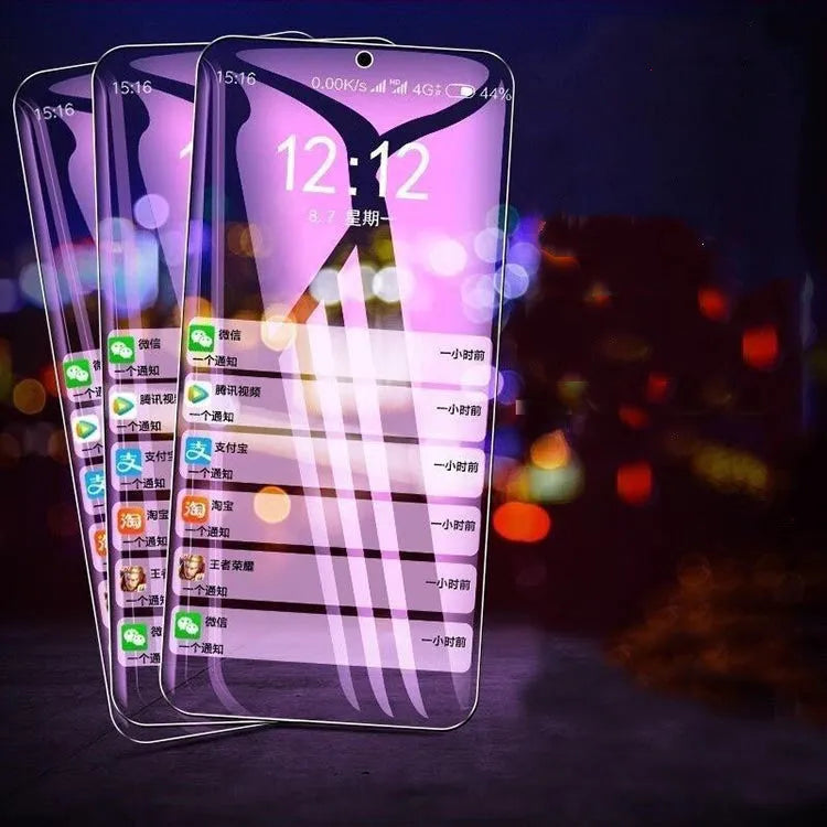 Werno full-screen violet light tempered glass screen protector for Vivo smartphones.