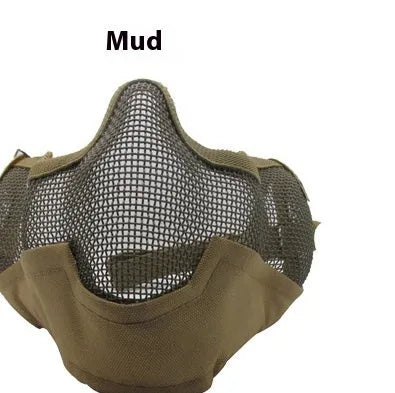 Carbon steel protective face mask with head-mounted design in camouflage colour option