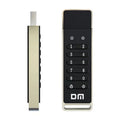 64GB encrypted USB flash drive with metal casing and digital button for fingerprint security