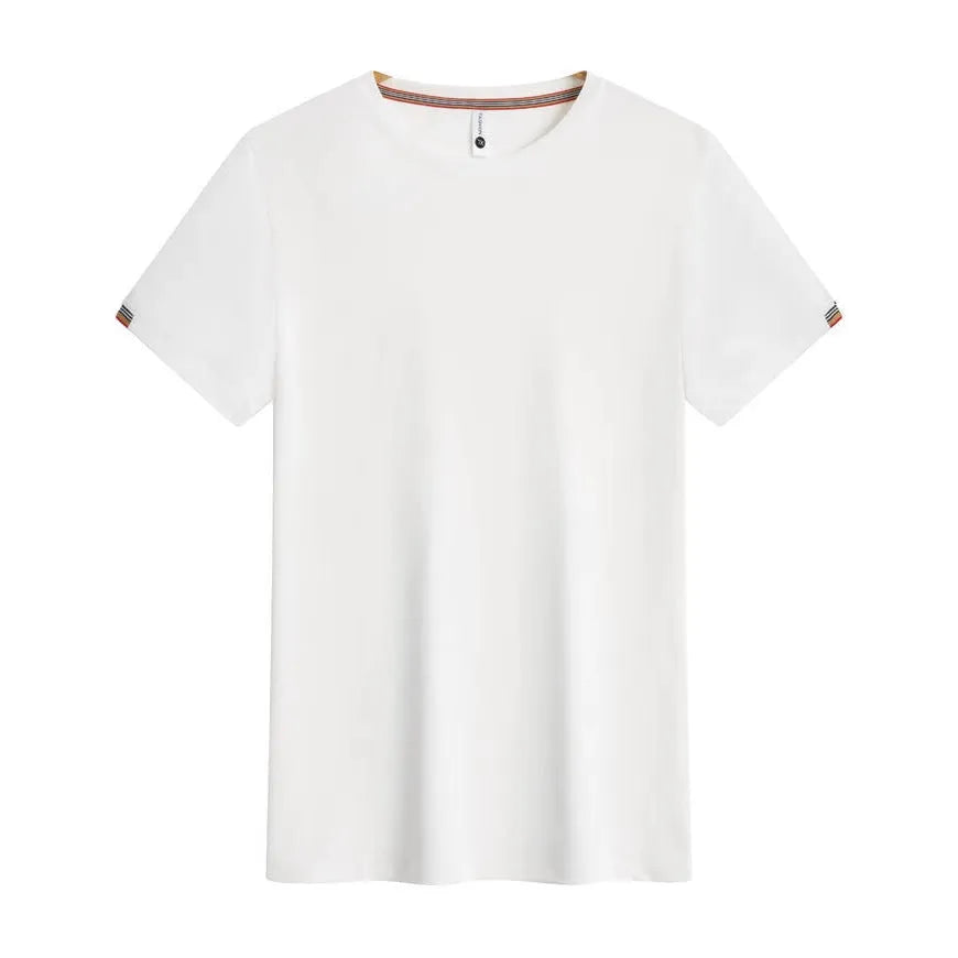 Round neck pullover work top in ice fibre fabric available in multiple colours