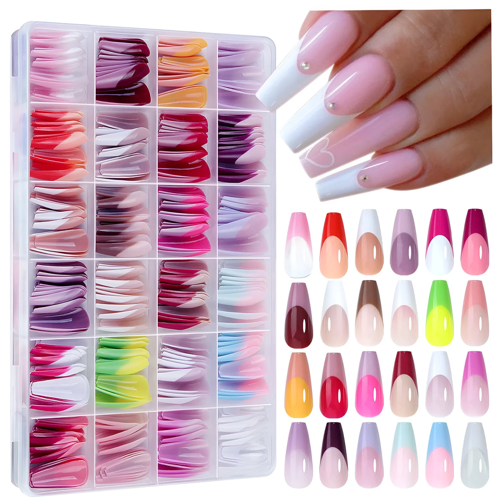 Box of 288 French wear style nail stickers with seamless removable adhesive designs