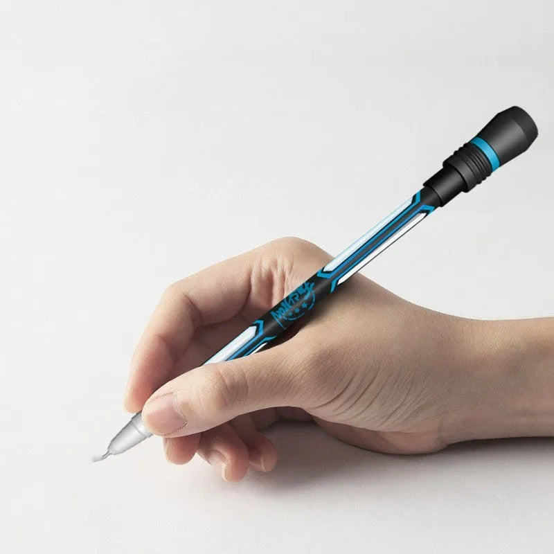 Frosted silica gel grip anti slip rotary pen with 0.35mm needle point.