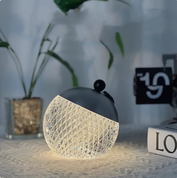 Portable dimmable night lamp with touch control, 12cm diameter and height, European minimalist design