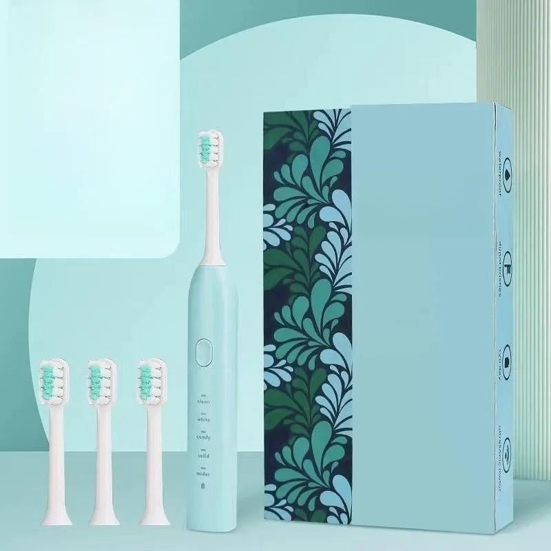 Yellow duck design USB rechargeable electric toothbrush with soft bristles and laser-engraved shell