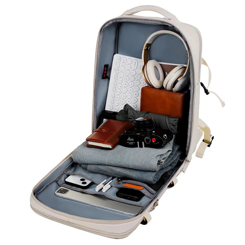 Dry wet separation Oxford cloth backpack in solid colours with air pillow belt for travel and business trips