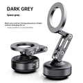 Car magnetic vacuum phone holder with 360° adjustable arm on dashboard, X93 dark gray