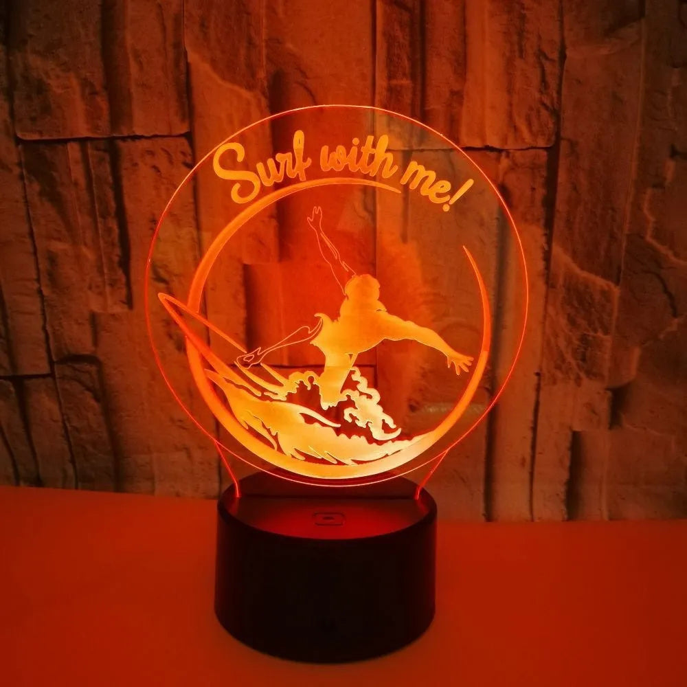 Small 3D crack pattern night lamp with touch controls and seven colour lighting options