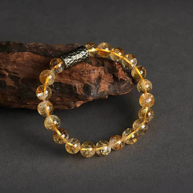 Manual processed crystal double ring bracelet in retro unisex style with three colour options