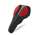 Bicycle gel saddle cover with liquid silicon gel, Leica material, glitter, 28 x 17 x 4 cm, non-slip lining and adjustable drawcord