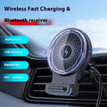 Car magnetic wireless charger 15W bracket W5 black, compact 6.2x8.7x8.3cm for 10V-32V vehicles