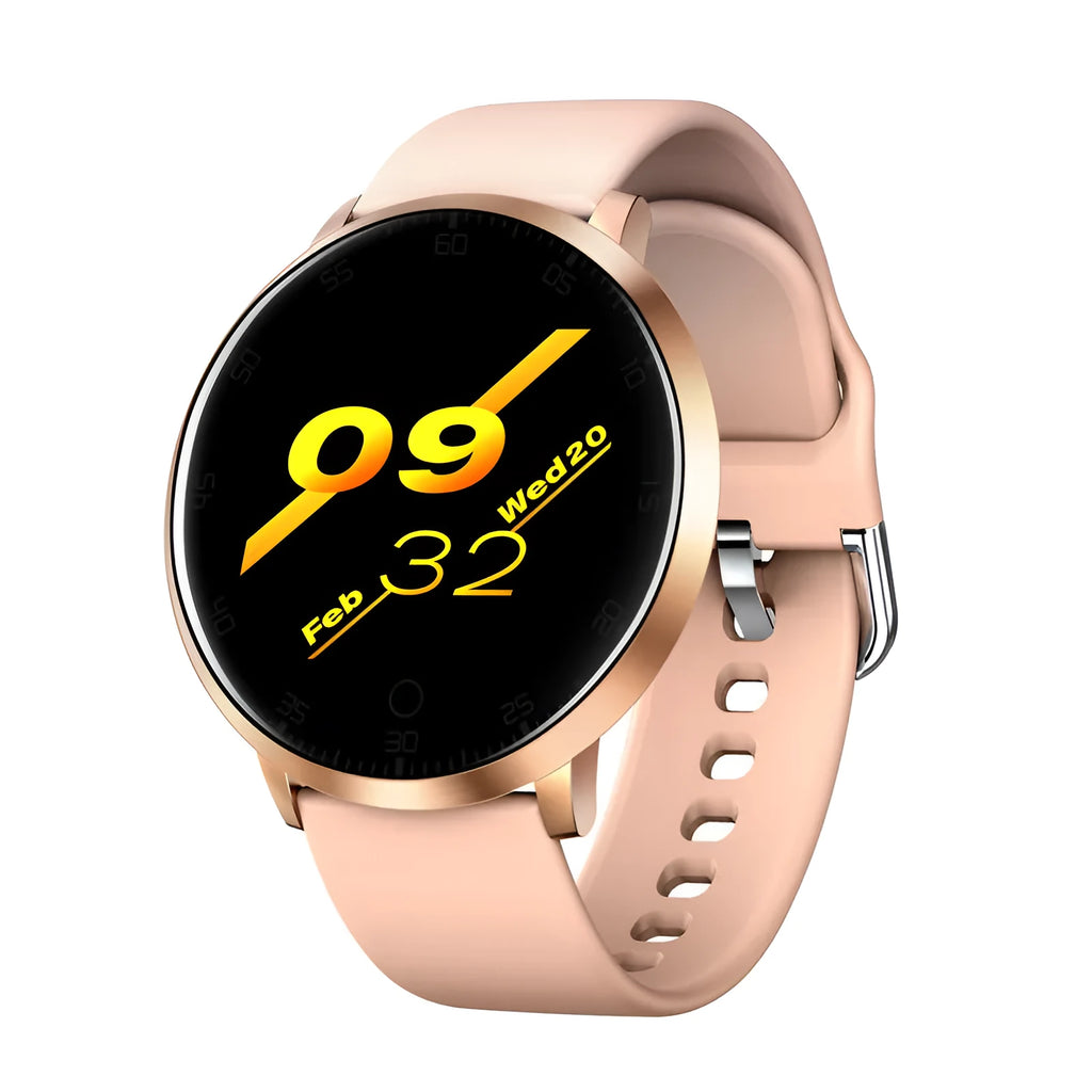 Black ultra-thin smart health bracelet with a 1.3-inch screen and silicone strap on a wrist.