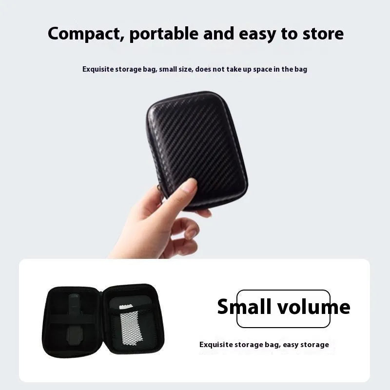 Black mobile phone rear camera self-timer clip with mirror, plastic and glass, includes lens, cloth, and storage box.