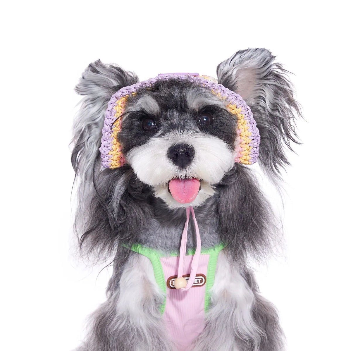 Woven paper dog sun hat for small dogs in summer, sizes S M L