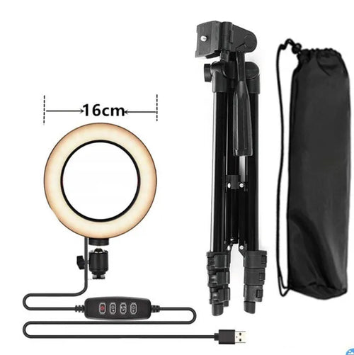 Adjustable live phone stand with flexible gooseneck arm extended, holding a smartphone on a heavy base.