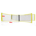 Black PE four sides standard volleyball net with rope and canvas hemming
