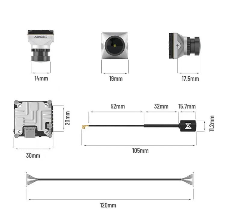 Caddx ADAPTS DJI FPV digital transmission system with silver remote controller and Polar Vista kit components
