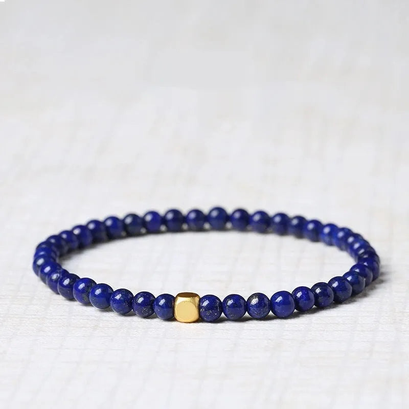 Natural green gold stone crystal bracelet with geometric shape measuring 16mm