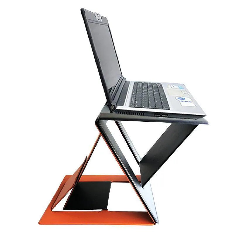Multi angle adjustable folding tablet stand, 28.5 x 24 x 2.5cm folded, 725g, black blue orange