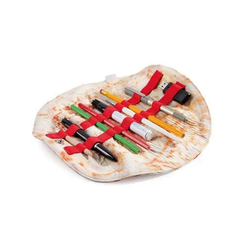 Fabric burrito pencil case 22 cm in clay oven rolls style holding pens and markers