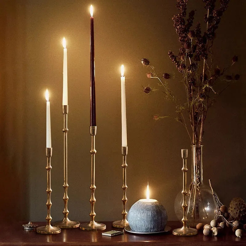 Handmade aluminium candlestick decoration for dining table candlelight dinner, three sizes available