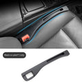 Black car seat gap storage box organiser between vehicle front seats with customisable handles