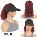 Women's short wavy roll hooded wig in domestic silk hair material showing horse tail waves style
