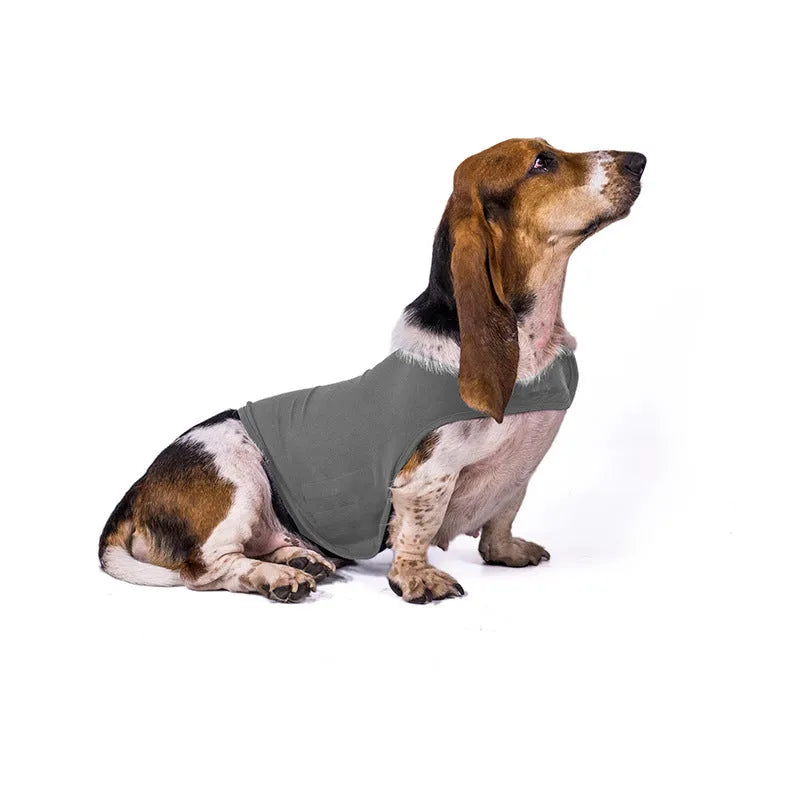 Acrylic anxiety jacket vest for cats and dogs in dark grey, lake green or rose red, sizes XS to XL