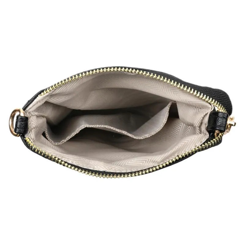 PU leather shoulder messenger bag with sewing thread accents in square vertical shape